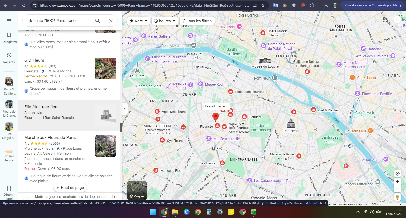 Fiche Google Maps Avant