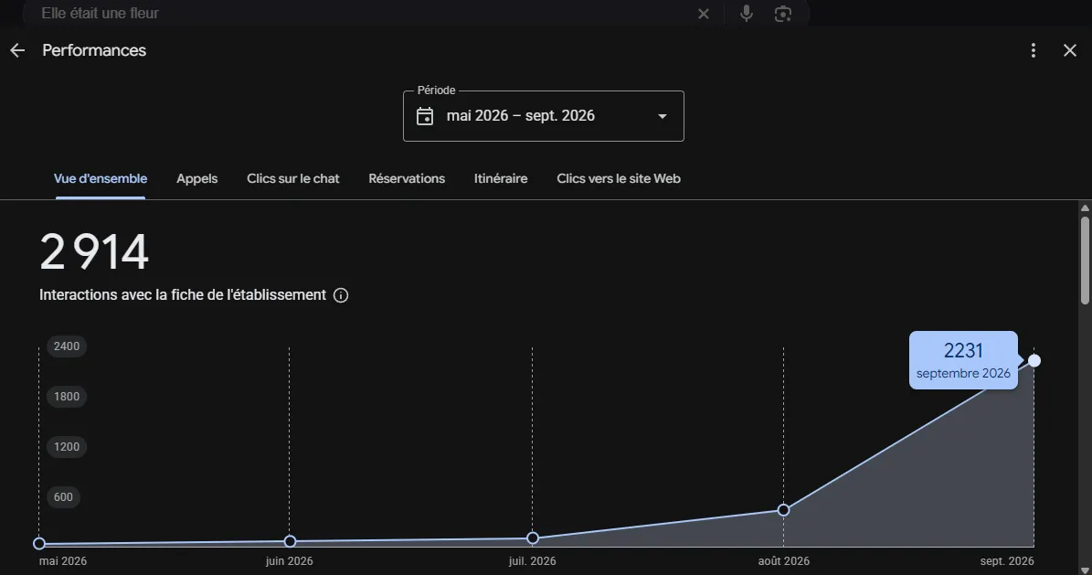 Statistiques Google Septembre